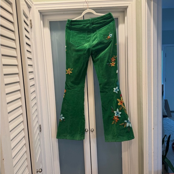 DRIFTWOOD Green Floral Embroidered Flare Pants - Picture 3 of 4